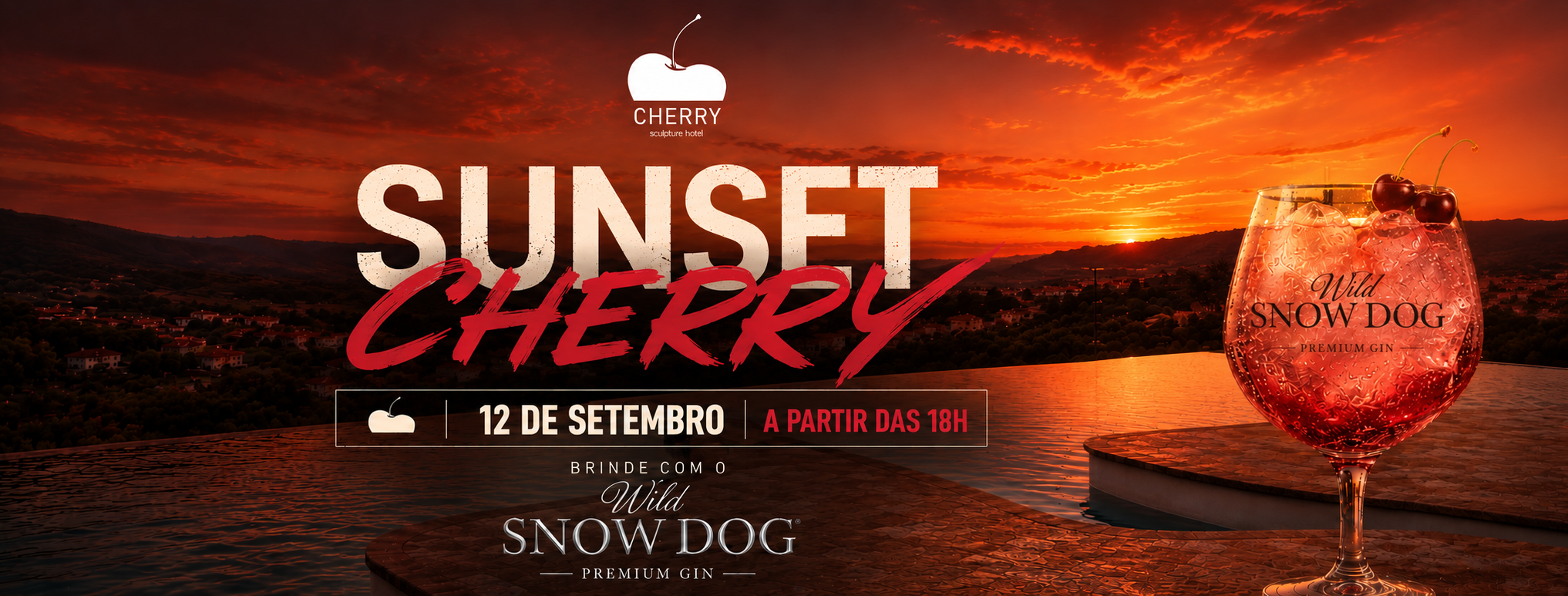 Cherry Sculpture Hotel to celebrate 15,000 Instagram followers with sunset event and Zimbro "Wild Snow Dog Gin" partnership